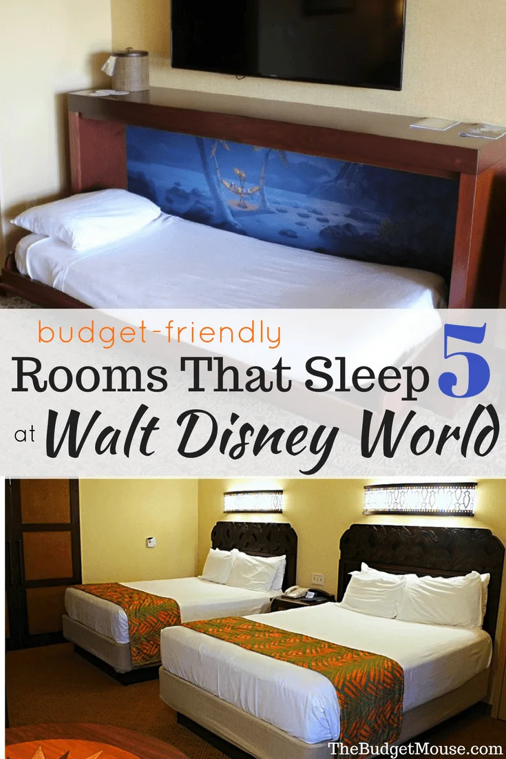 Rooms that sleep five at Disney world that are budget friendly! Planning tips and tricks for your Disney vacation from The Budget Mouse. #disneyworld #disneyresorts #disneyvacation