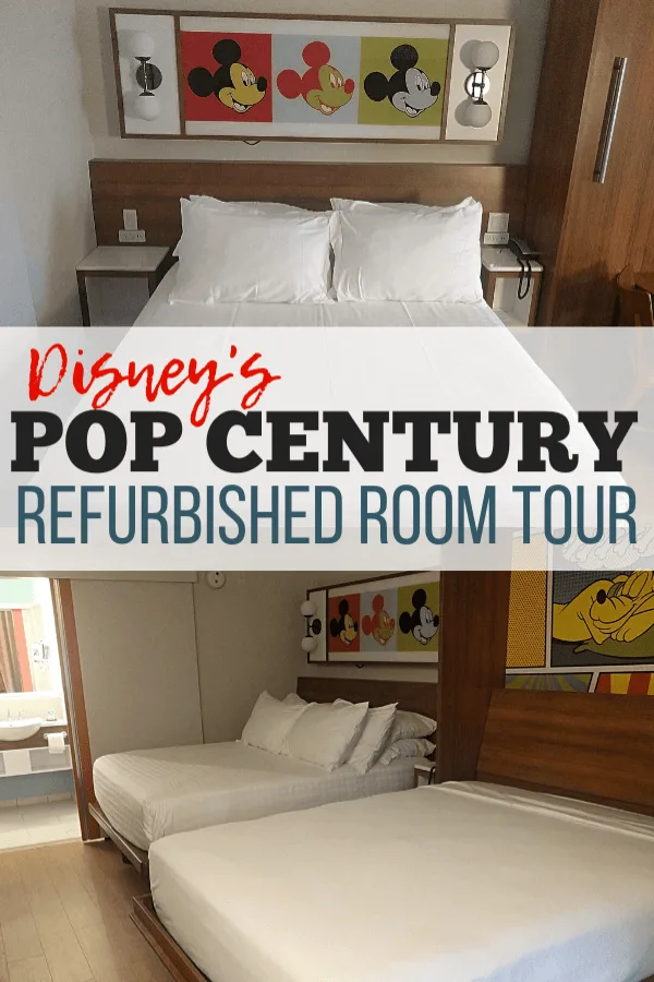 disney's pop century refurbished room tour pinterest image