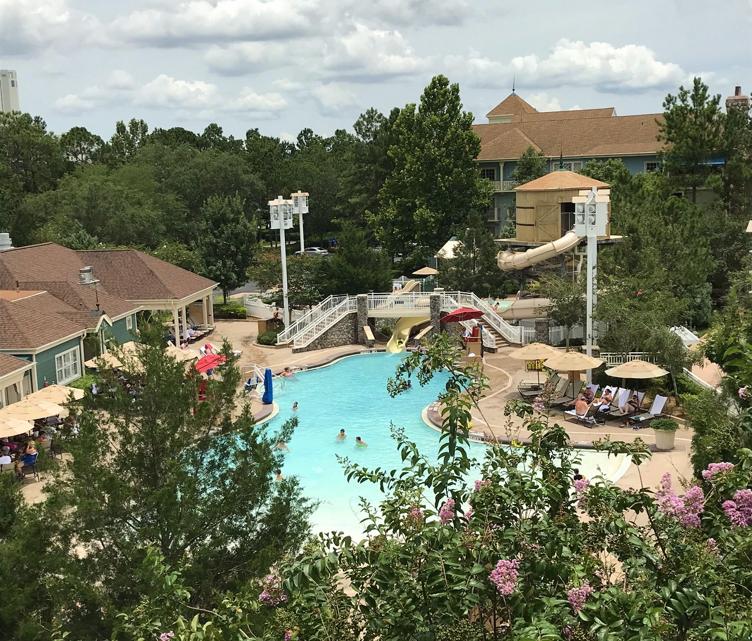 balcony view of resort pool