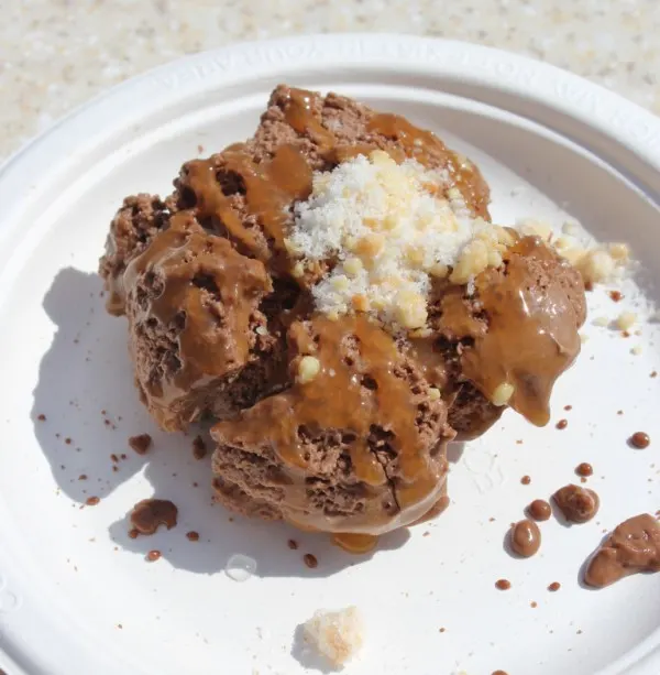 Liquid Nitro Chocolate-Almond Truffle with Warm Whiskey Caramel from epcot food and wine festival