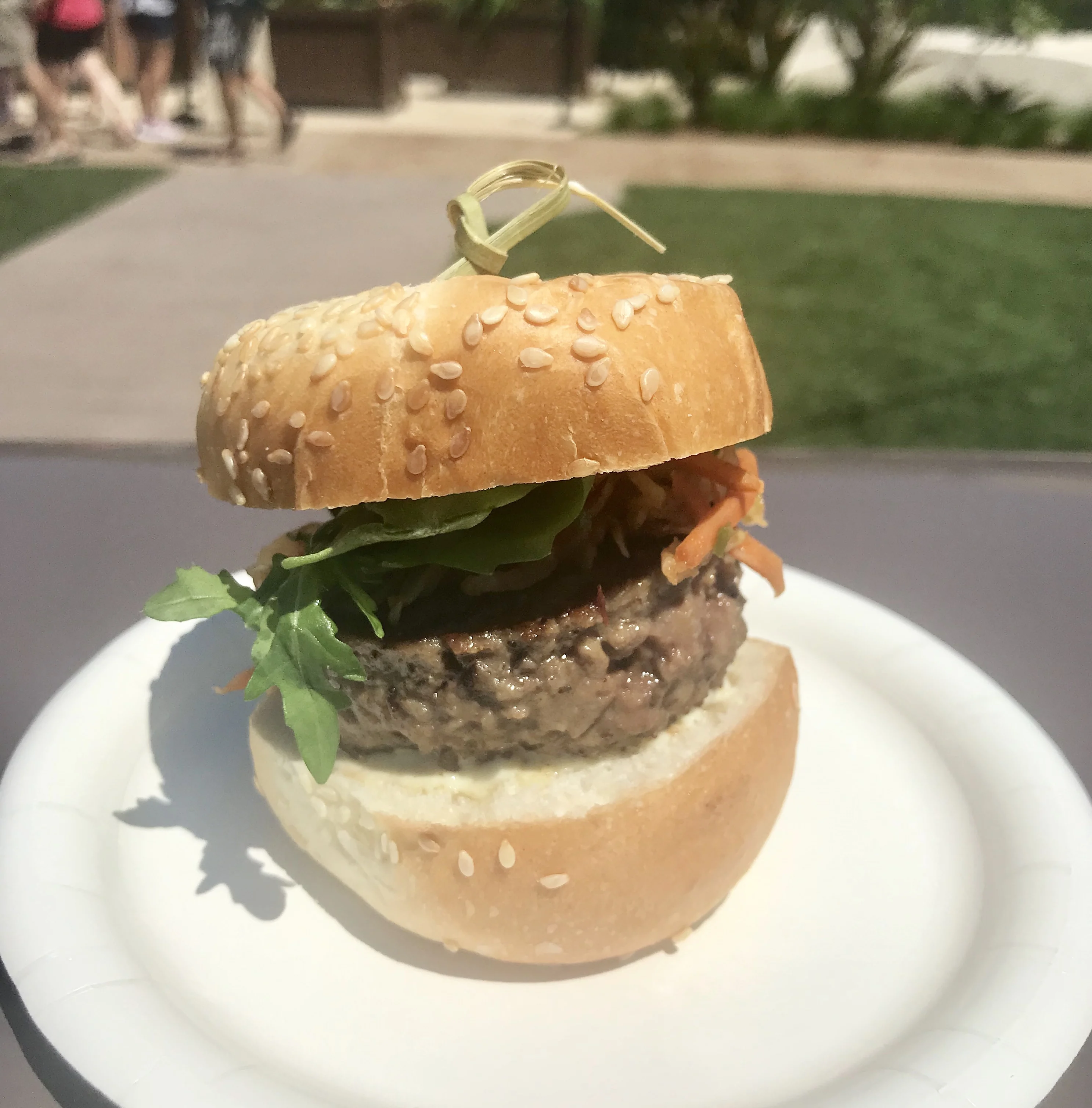 Impossible Burger with wasabi cream and slaw at epcot food and wine festival