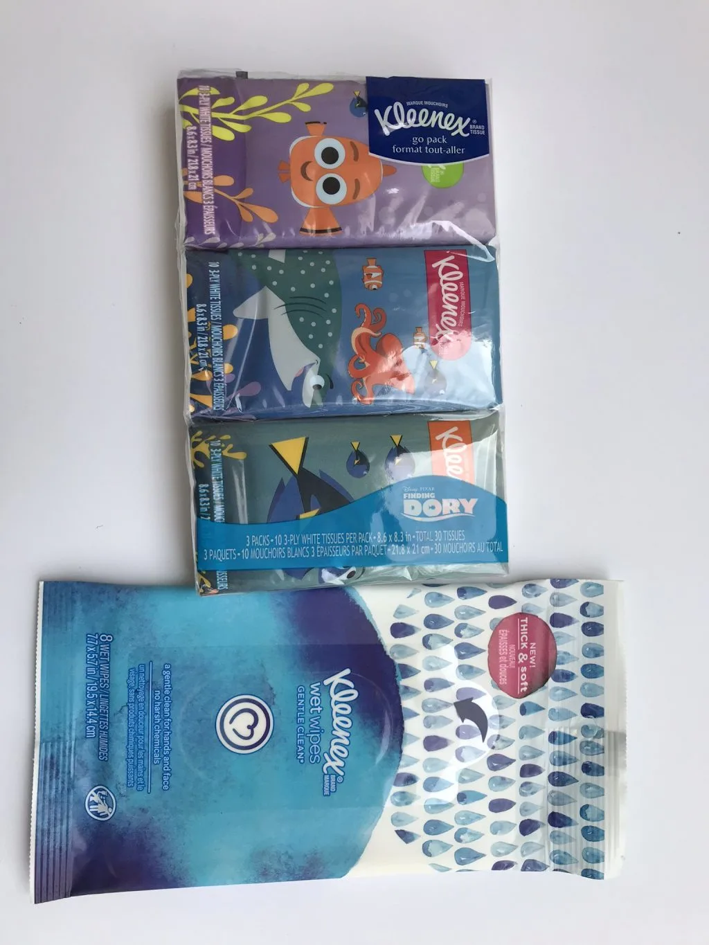 finding dory tissues and kleenex