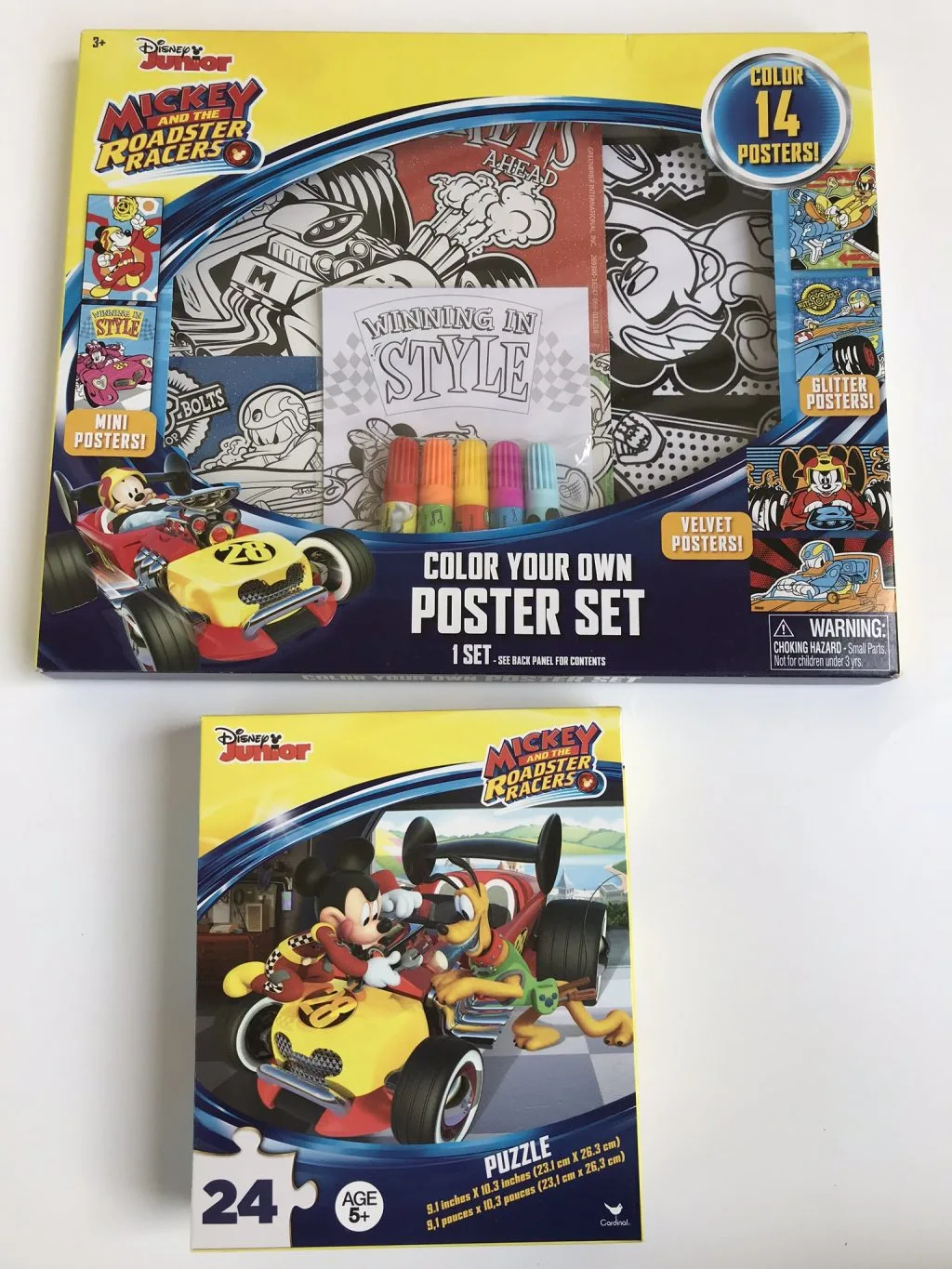 mickey roadster racers colorin set and puzzle
