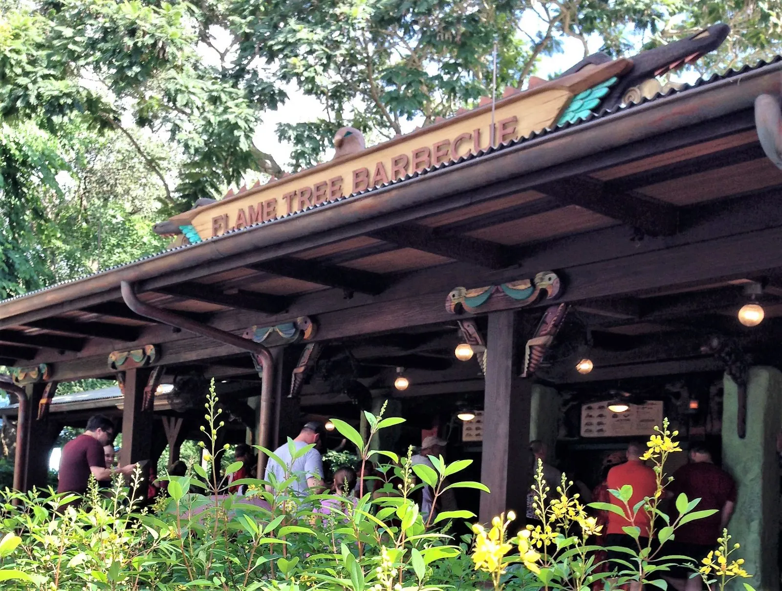 flame tree barbecue sign and exterior