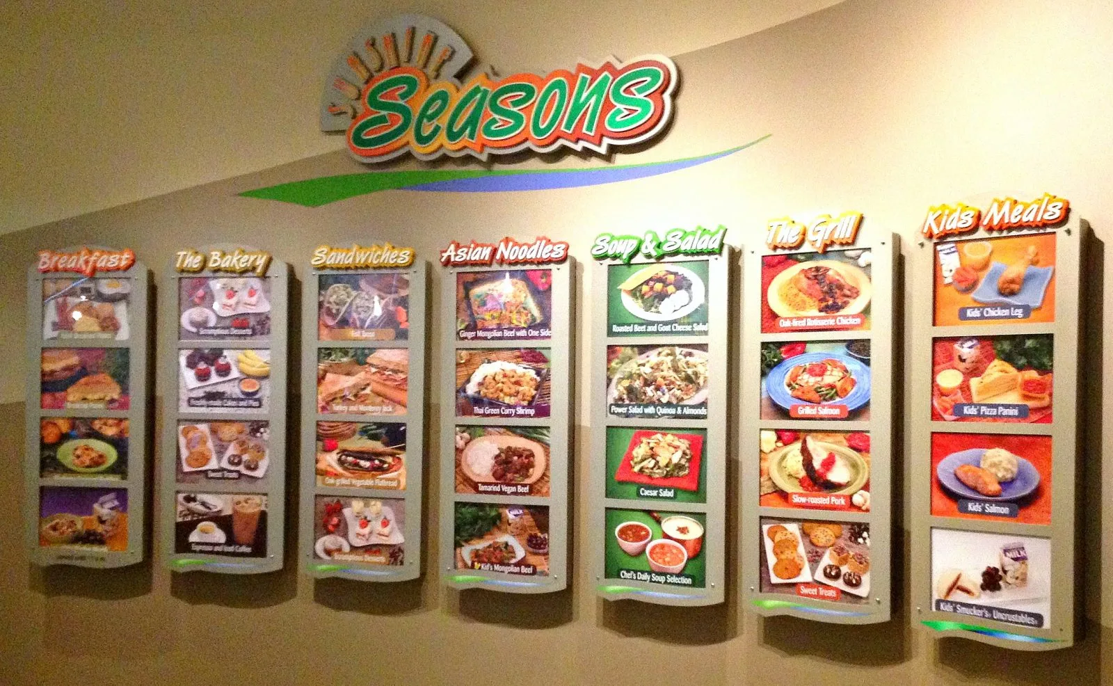Seasons menu wall