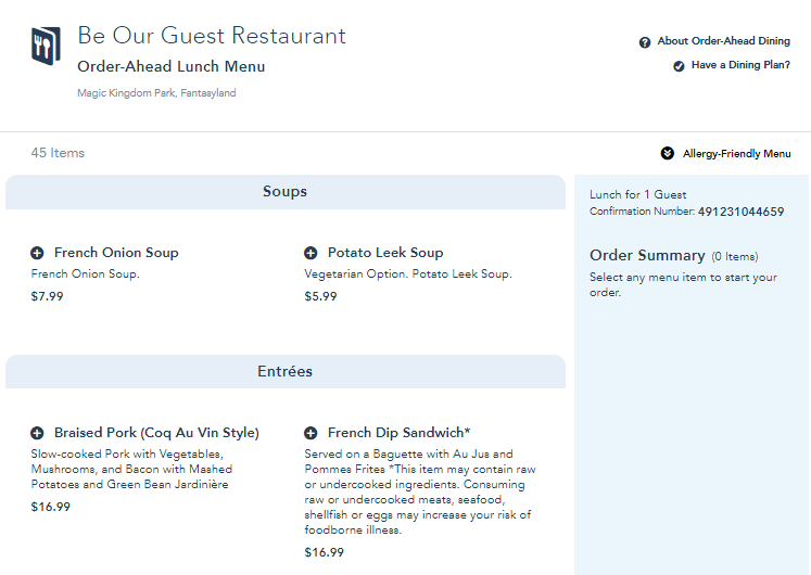 Be Our Guest Restaurant Review Tips The Budget Mouse
