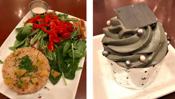 quinoa salad and master's cupcake at be our guest lunch