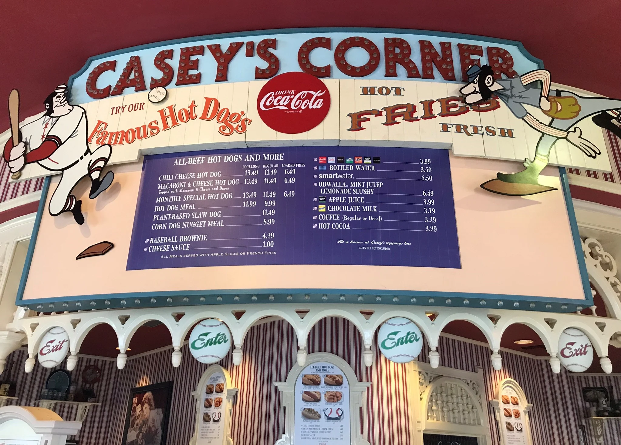 casey's corner menu sign