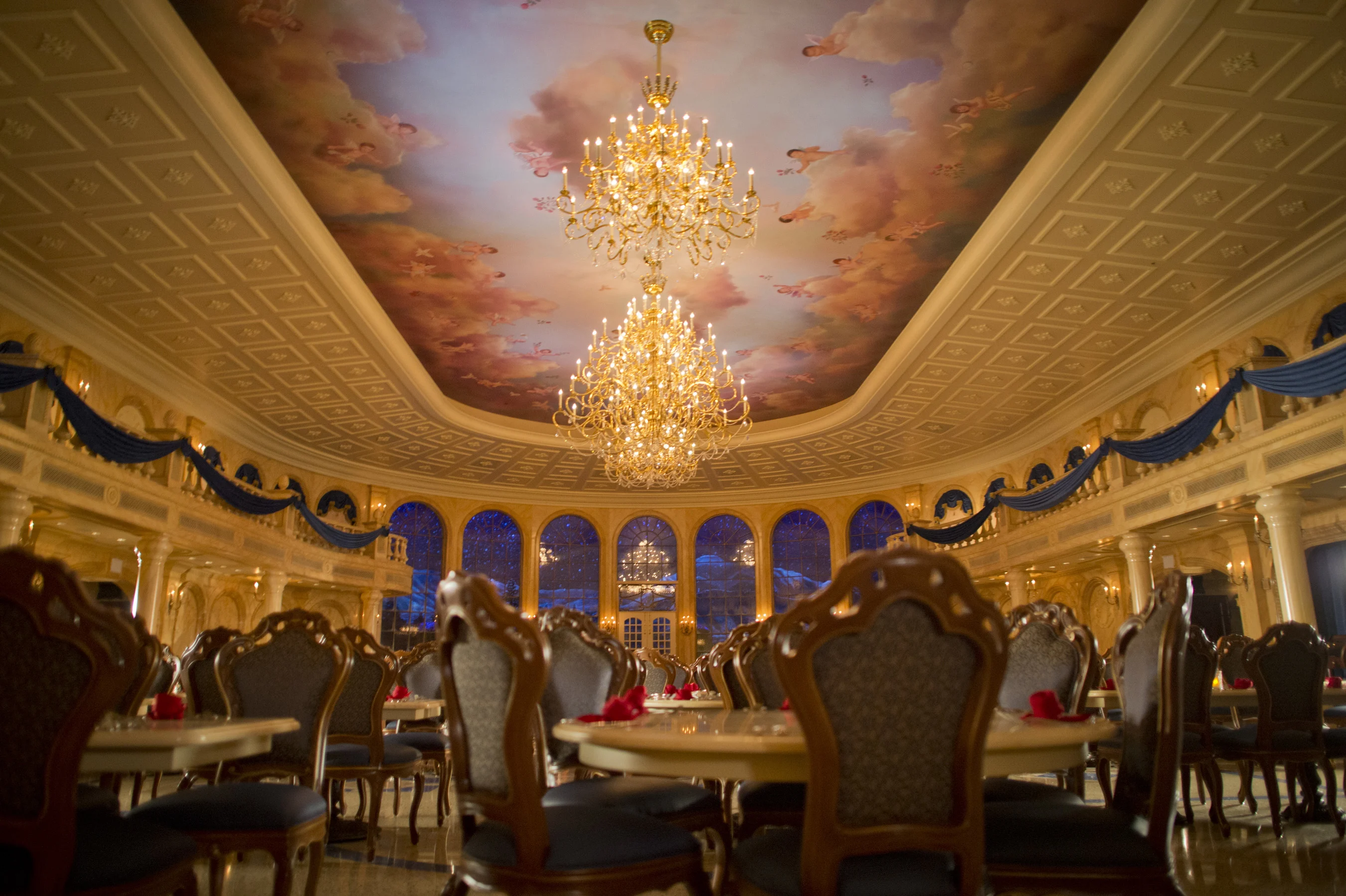 inside of be our guest restaurant in magic kingdom