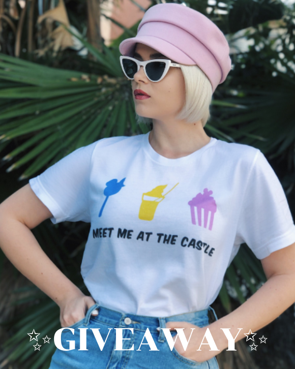 model wearing the disney snack t-shirt