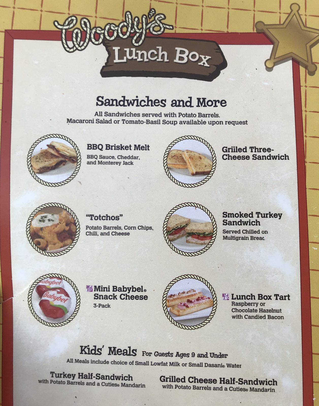 woody's lunch box menu with photos 