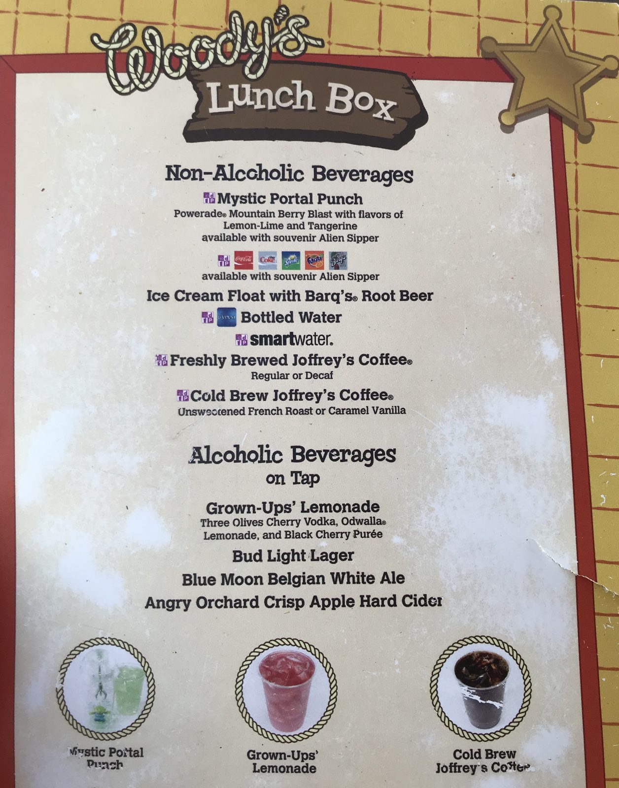 woody's lunch box drink menu