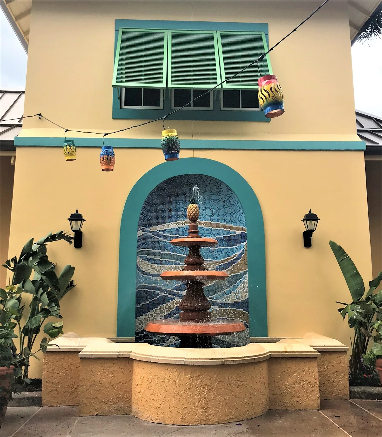 exterior fountain at caribbean beach resort