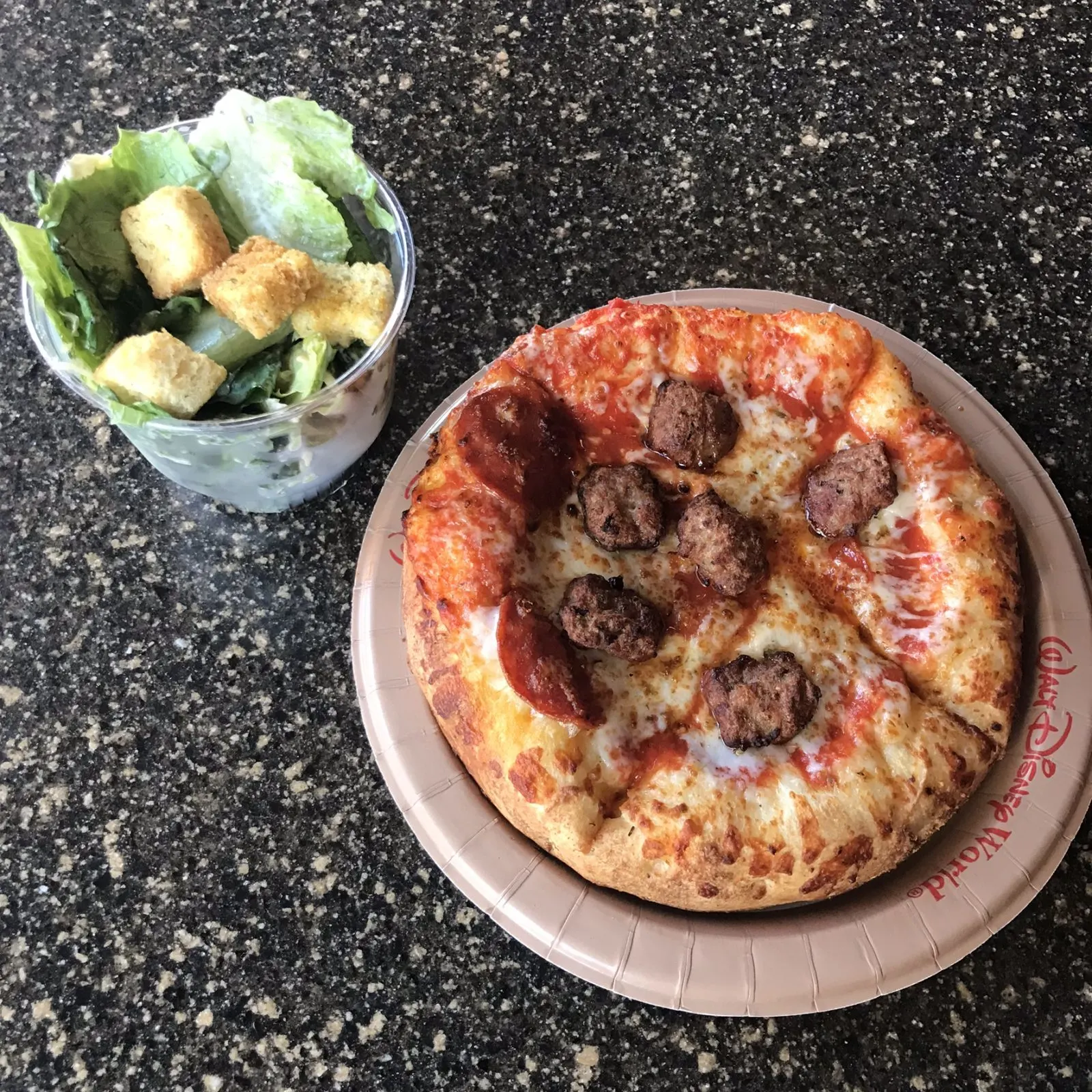 meatlovers personal pizza and ceaser salad