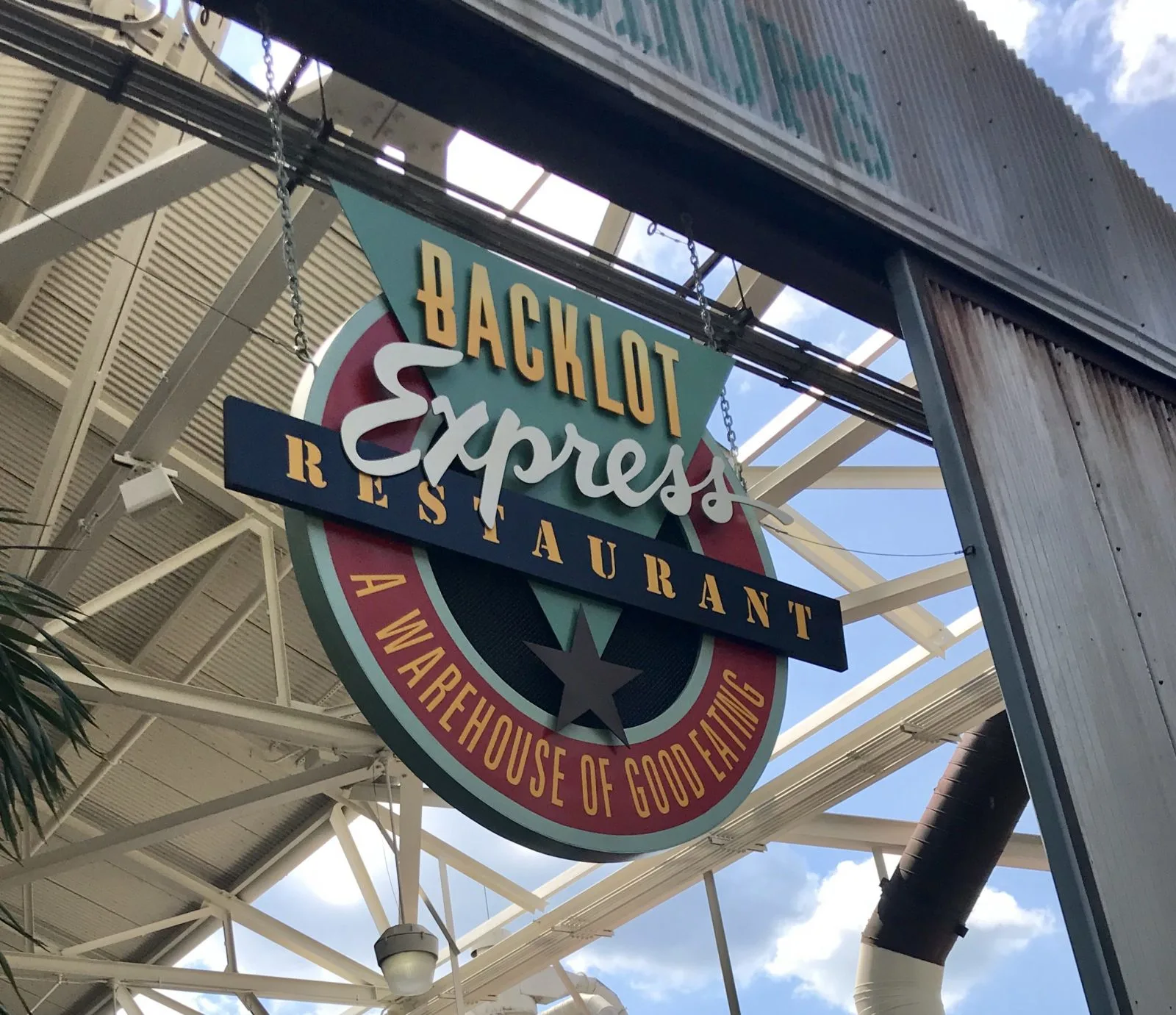 Backlot Express Restaurant sign