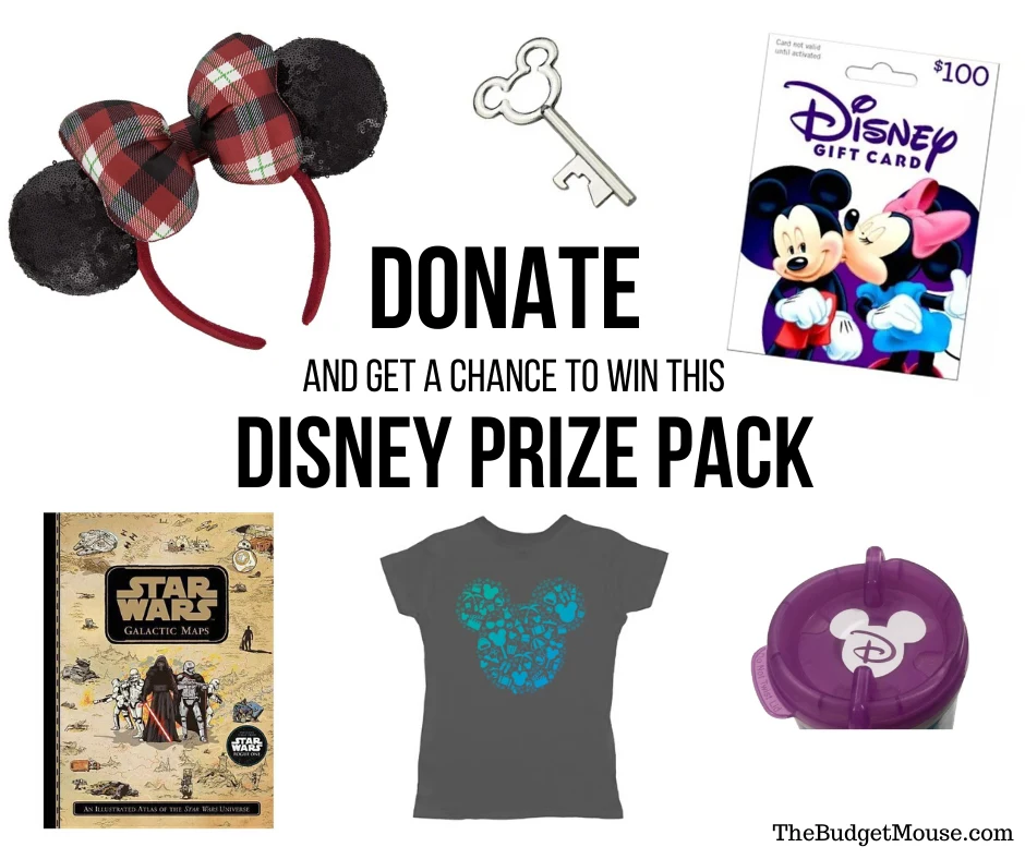 Donate and get a chance to win this Disney Prize Pack Pinterest Image