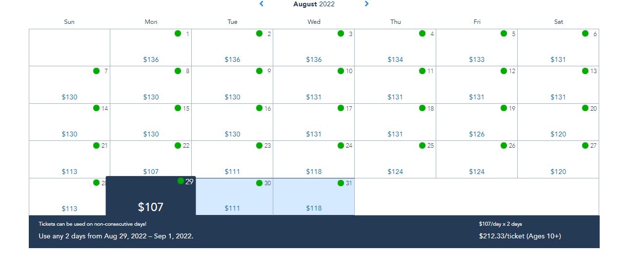 Disney World Seasonal Pricing Calendar 2022 How To Find The Cheapest Time Of Year To Go To Disney World In 2022 - The  Budget Mouse