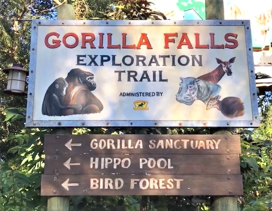 Gorilla Falls Exploration Trail Sign