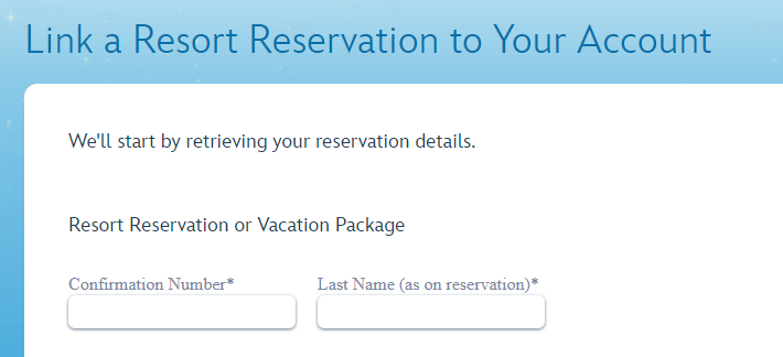 link a reservation to my disney experience