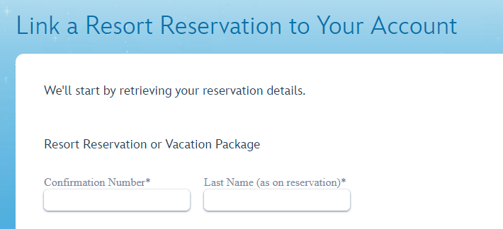 link a reservation to my disney experience