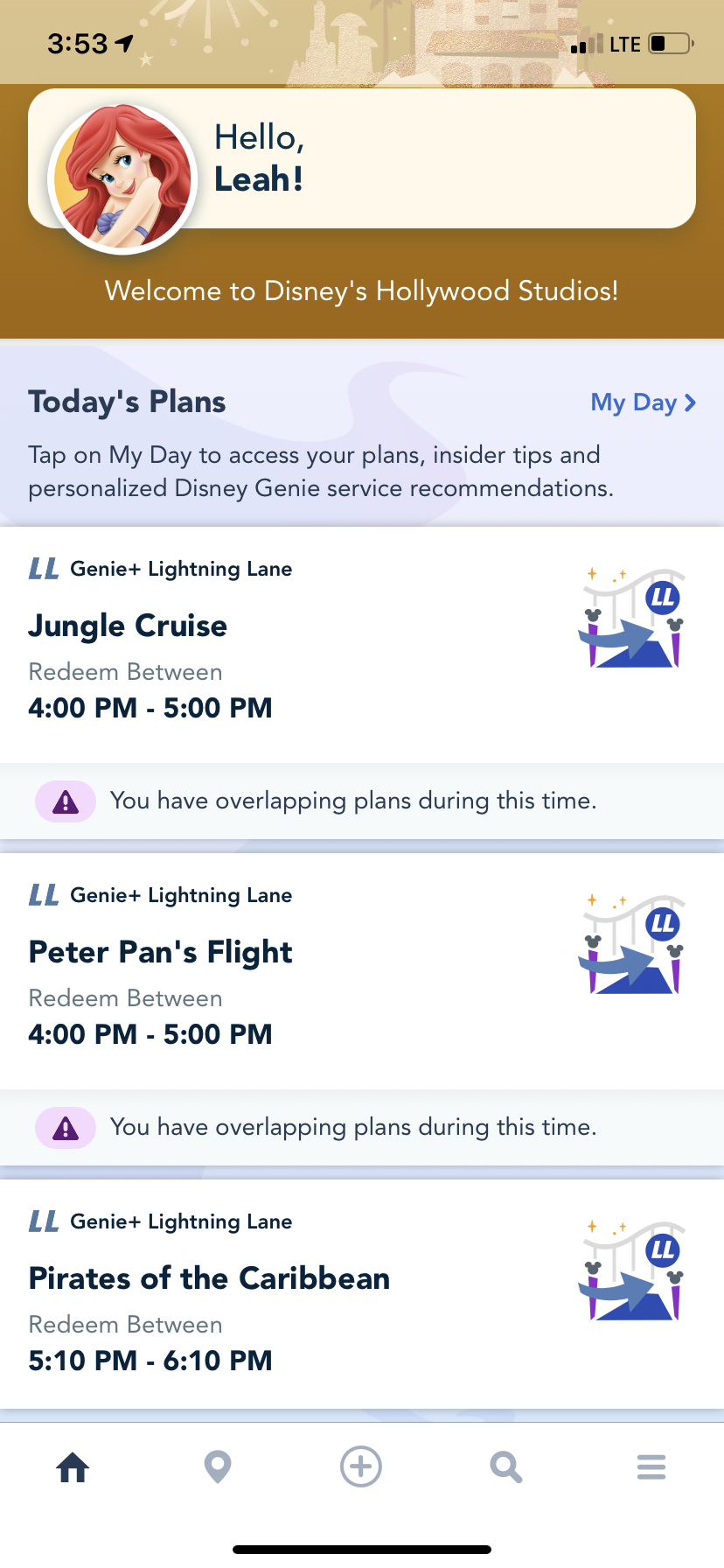 stacking lightning lane reservations in genie+