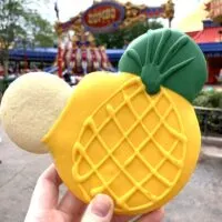 mickey pineapple cookie on the disney dining plan