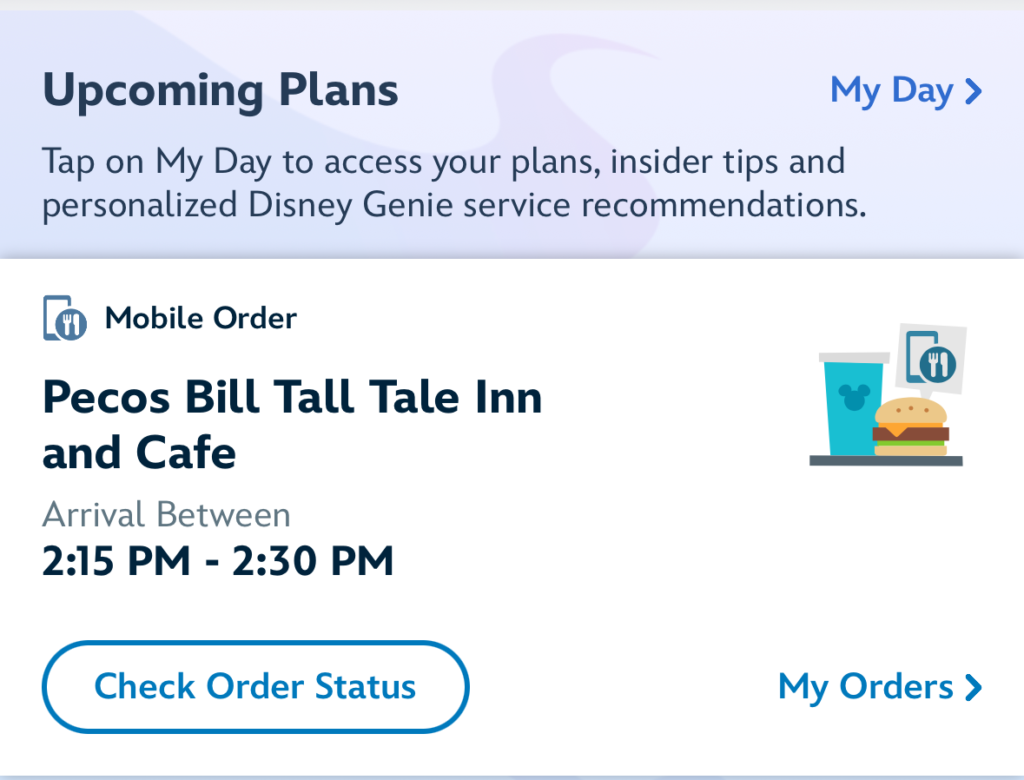 mobile order in my disney experience