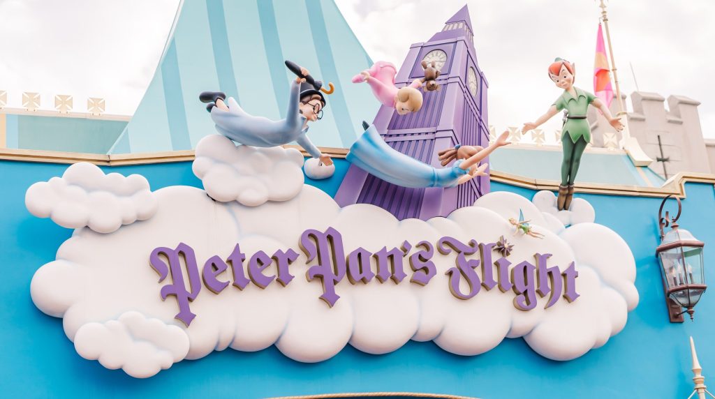 peter pan's flight sign